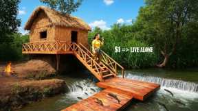 100 days survival girl building a house, secret mansion, and ancient skills in real life