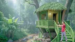 100 Days Alone Survival, Survival Skills and Building a Tree House - Stay Away from Wild Animals