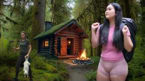 Build a Bushcraft Shelter. Hunt Rabbits, Survival Skills in the Deep Forest