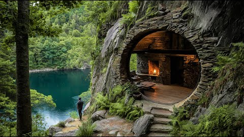 Epic Primitive Survival | One Year Building Cliffside Shelter, Living & Cooking in the Wild