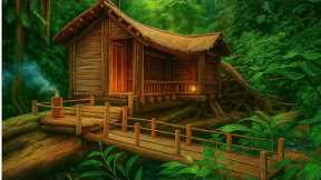 The Full Challenge: I Built a Bushcraft Survival House on a Fallen Giant Tree.