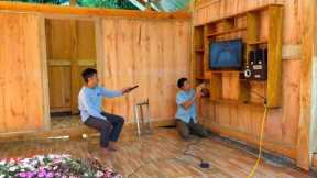 Diary of day 30 building a wooden house. DAU installed walls & cabinets,PHIN enthusiastically helped