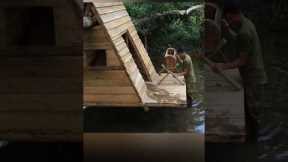 Build an Amazing Shelter Cabin on the Water, Survival Camping,Tree House #bushcraft #building #build