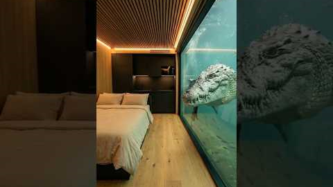 Building secret underwater container Room in River