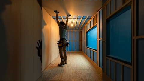 I Turned a Shipping Container Into a Secret Pond Room!! 😱🐟 #shorts #diy