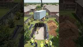 They Buried an Entire Shipping Container Under Their Yard 🔐 #bunker #construction #insane