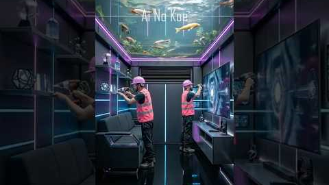 Hidden Cyberpunk Room ⚡ Neon Underground Transformation #shorts #bunker