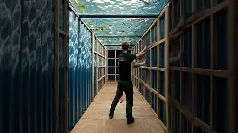 Shipping Container Converted Into Secret Underground Fish Room #incredible #diy
