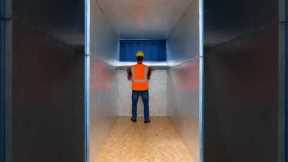 I Turned a Shipping Container into a Cozy Underground Living Room ⏱️ #bunker  #bunkerchallenge