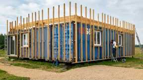 Man Builds DIY Luxury Home from 4 Shipping Containers | Full Build @JulienMalara​