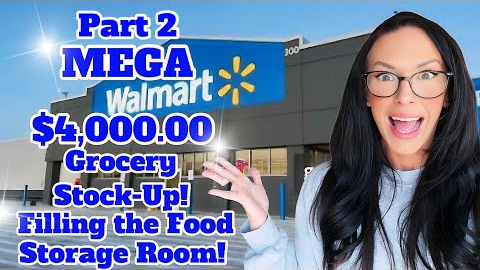 $4,000.00 MEGA WALMART GROCERY STOCK-UP🍎FILLING UP THE FOOD STORAGE ROOM🍎