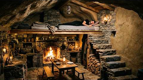 Building a SECRET Warm Underground Bunker for Survival | Bushcraft Shelter